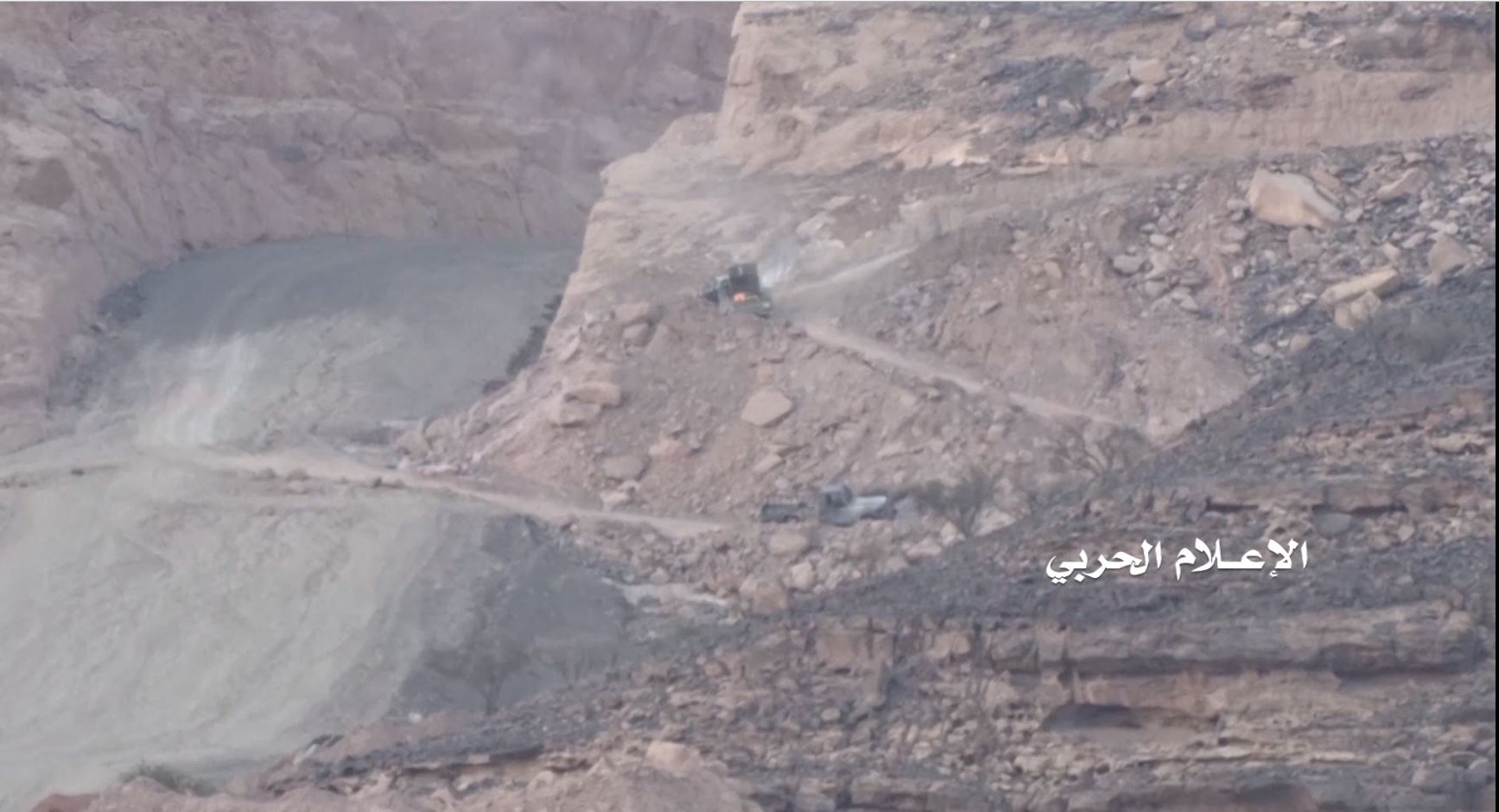 نجران – إعطاب طقم عسكري سعودي بعملية قنص في احد المواقع بنجران