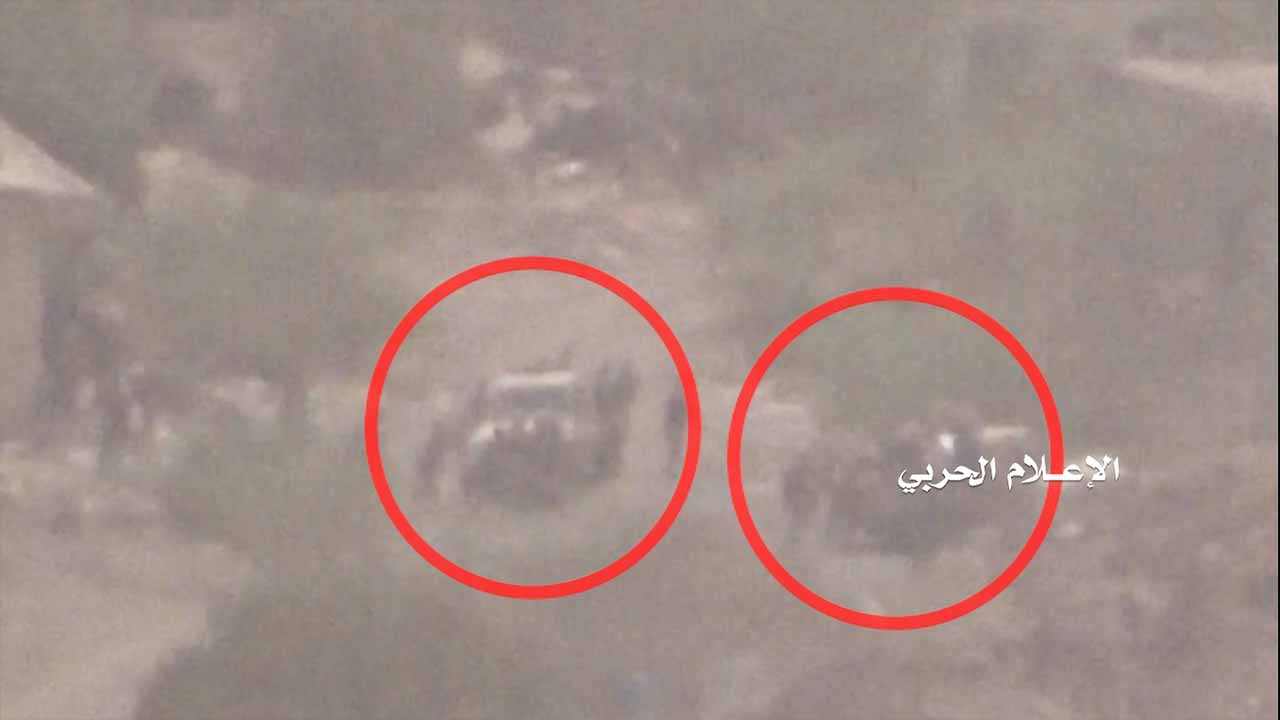 جيزان – مشاهد اطلاق صاروخ زلزال1 وضرب مدفعي على تجمع لمرتزقة الجيش السعودي شرقي جبل الدود
