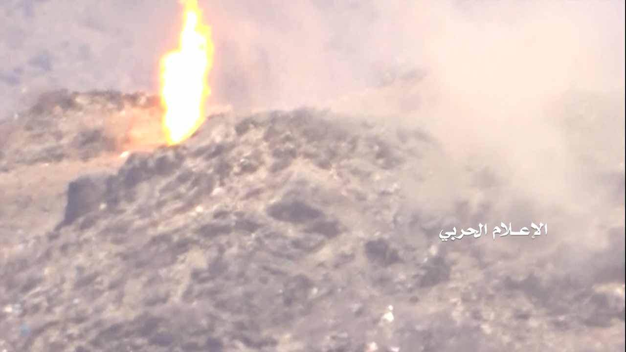 جيزان – إستهداف دبابة بصاروخ موجه في جبل الخزان شرقي جبل الدود