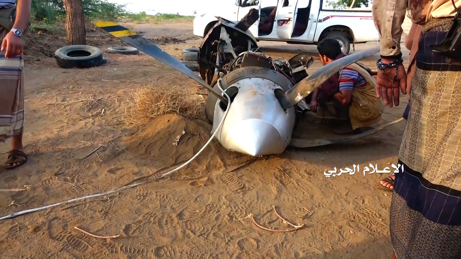 الحديدة – الدفاع الجوي يسقط طائرة إستطلاعية نوع 1 MQ9 في قرية الزعفران شرقي مدينة الحديدة