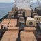 مشاهد جوية لسفينة الشحن العسكرية الإماراتية التي تم ضبطها في سواحل الحديدة أثناء قيامها بأعمال عدائية